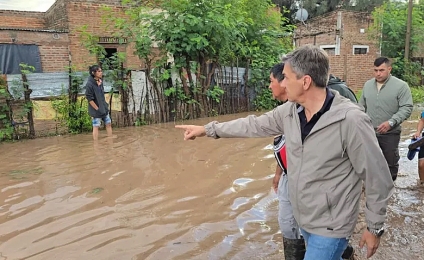 Leandro Zdero llegó a Castelli, tras las intensas lluvias